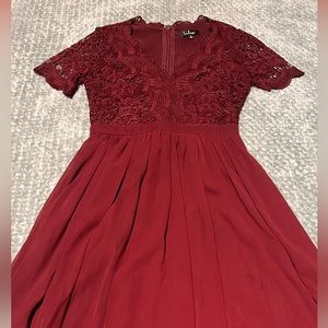 Maroon party/ wedding guest dress